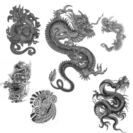 Кисть для фотошопа - Китайские драконы (II)