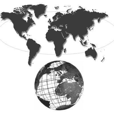 Кисть для фотошопа - карта мира и глобус.