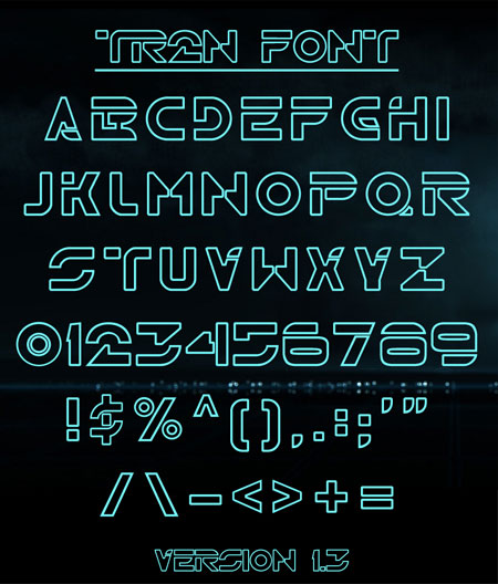Шрифт - Трон (TRON)  