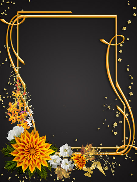Рамка для фото - Золото и цветы