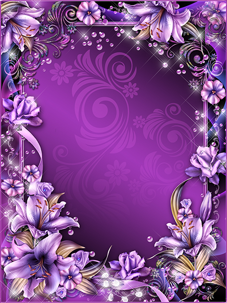 Рамка для фото - Сиреневые лилии