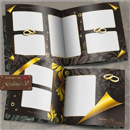 Рамка для фото  - Фото книга Золотой декор на шоколадном фоне Часть 4