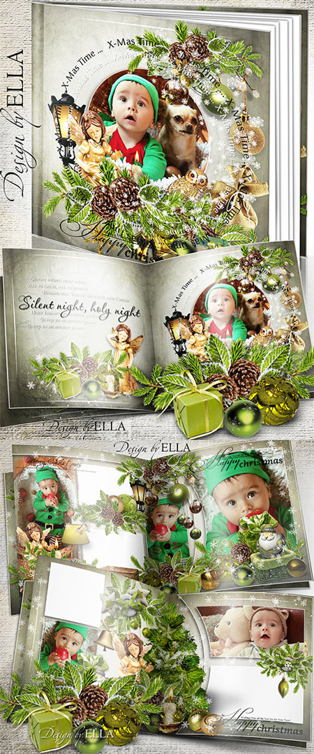 Рамка для фото - Фотокнига Зеленое Рождество Часть 1