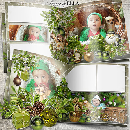 Рамка для фото - Фотокнига Зеленое Рождество Часть 3