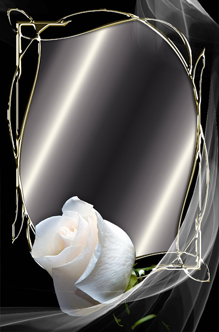 Рамка для фото - Белая роза