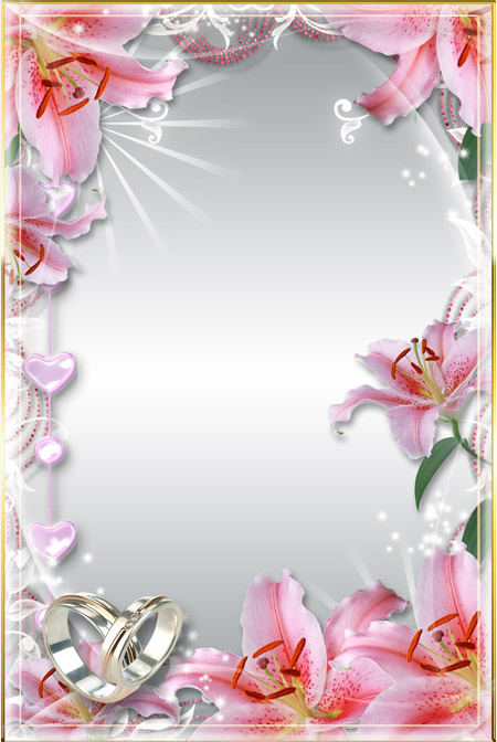 Рамка для фото  -  Свадебные лилии
