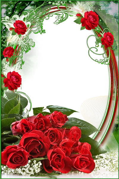 Рамка для фото - Букет алых роз