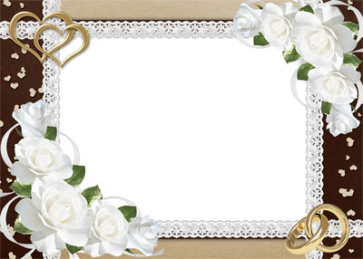 Рамка для фото - Белые розы