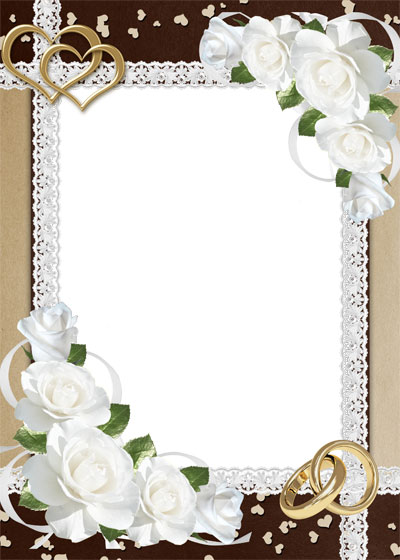 Рамка для фото - Букет белых роз