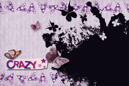 Рамка для фото  - Фиолетовые бабочки  