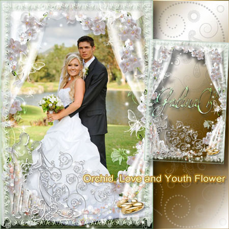 Рамка для фото  - Орхидея, цветок любви и молодости