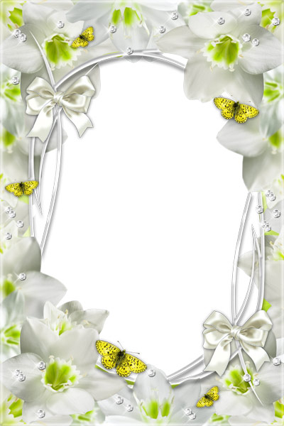 Рамка для фото - Белые цветы