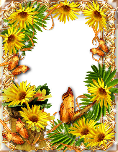 Рамка для фото - Желтые цветы
