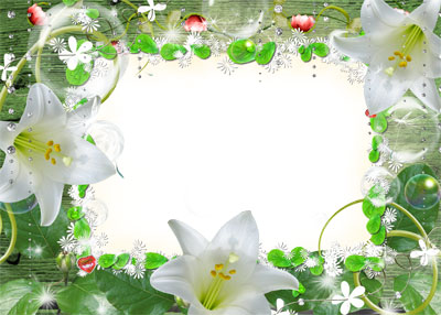 Рамка для фото - Белые лилии