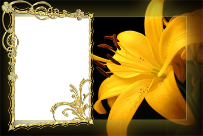 Рамка для фото - Золотая лилия