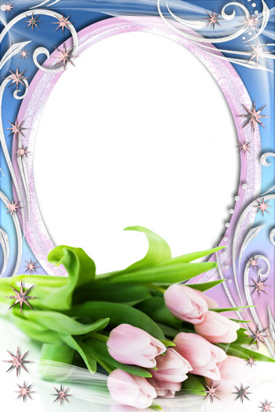 Рамка для фото - Розовые тюльпаны