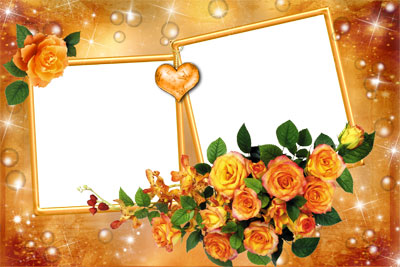Рамка для фото - Букет желтых роз