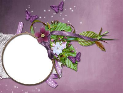 Рамка для фото - Фиолетовые бабочки