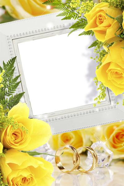 Рамка для фото - Желтые розы счастья