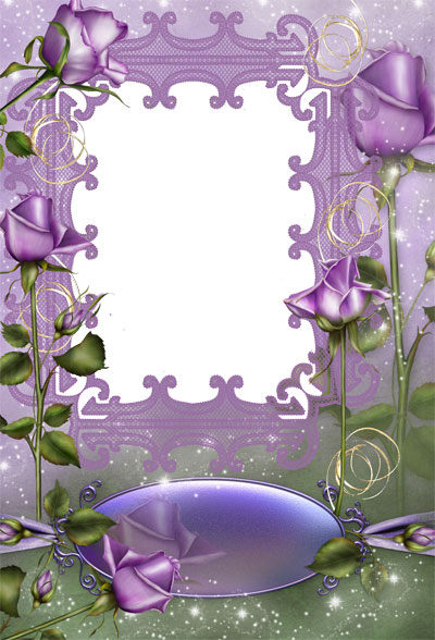 Рамка для фото - Фиолетовые розы