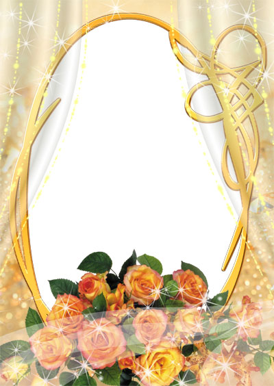 Рамка для фото - Желтые розы