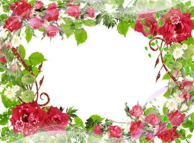 Рамка для фото - Березка и роза