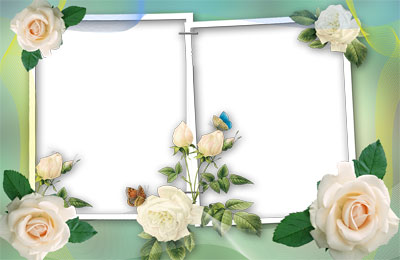 Рамка для фото - Белые розы