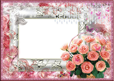 Рамка для фото - Кремовые розы