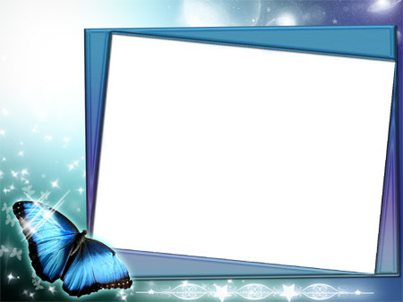 Рамка для фото - Синяя бабочка