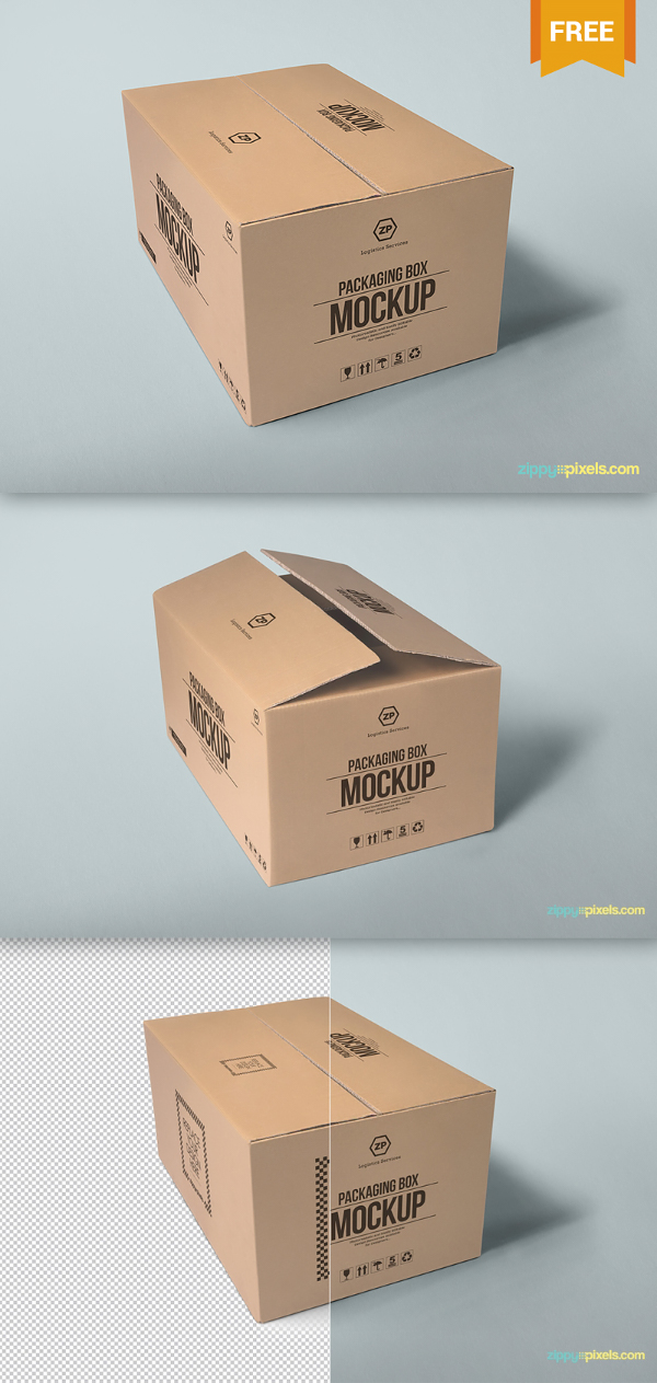PSD исходник - Упаковочная коробка MockUp