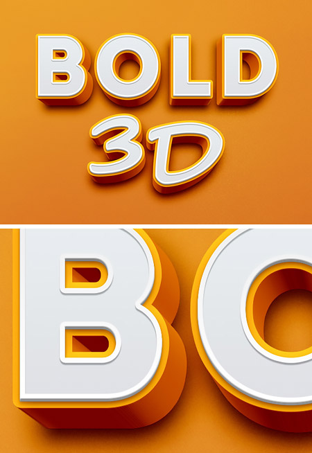 PSD исходник - Текстовый 3D эффект