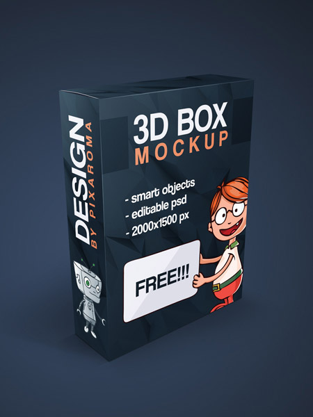  PSD исходник - 3D коробка