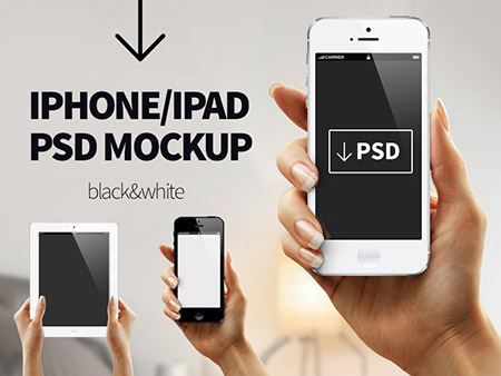 PSD исходник - Ipad/Iphone Mockup