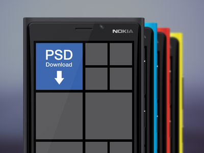 PSD исходник - Телефон Nokia Lumia