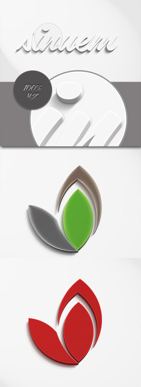 PSD исходник - Mockup 3D лого