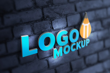  PSD исходник - Mockup 3D лого