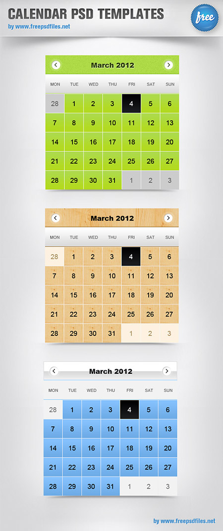 PSD исходник - Календарь