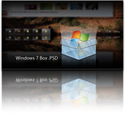 PSD исходник - Коробка Windows 7