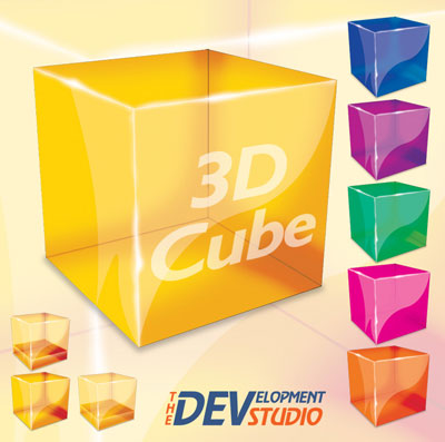 PSD исходник - 3D кубик
