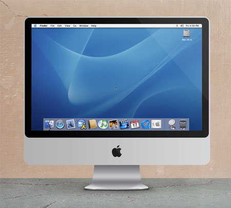PSD исходник -  Mockup iMac