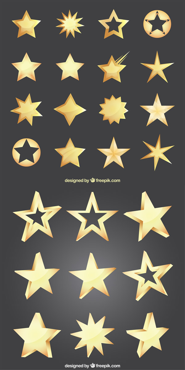 Скрап набор - Золотые звёзды