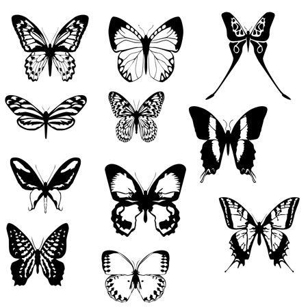 Фигуры для фотошопа - Бабочки