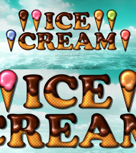 Стили для фотошоп -  Мороженое Ice cream