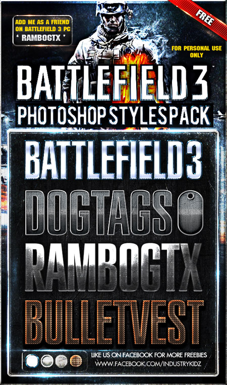 Стили для фотошоп - Battlefield 3