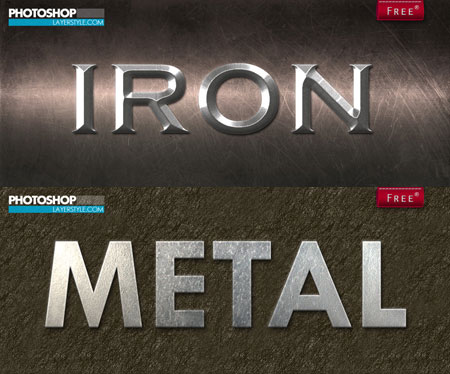 Стили для фотошоп -Металл (Iron)