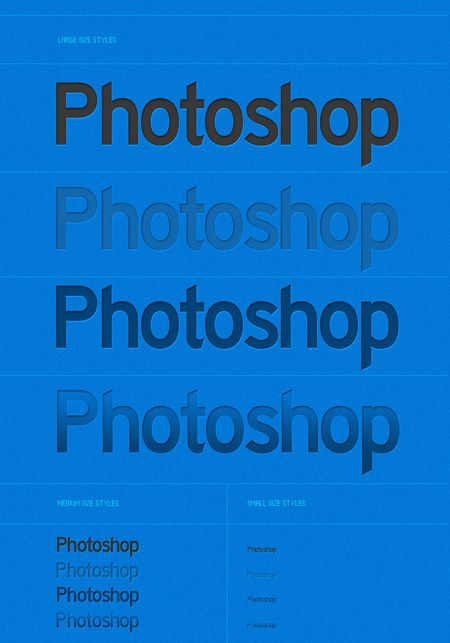 Стили для фотошоп - Letterpress эффект