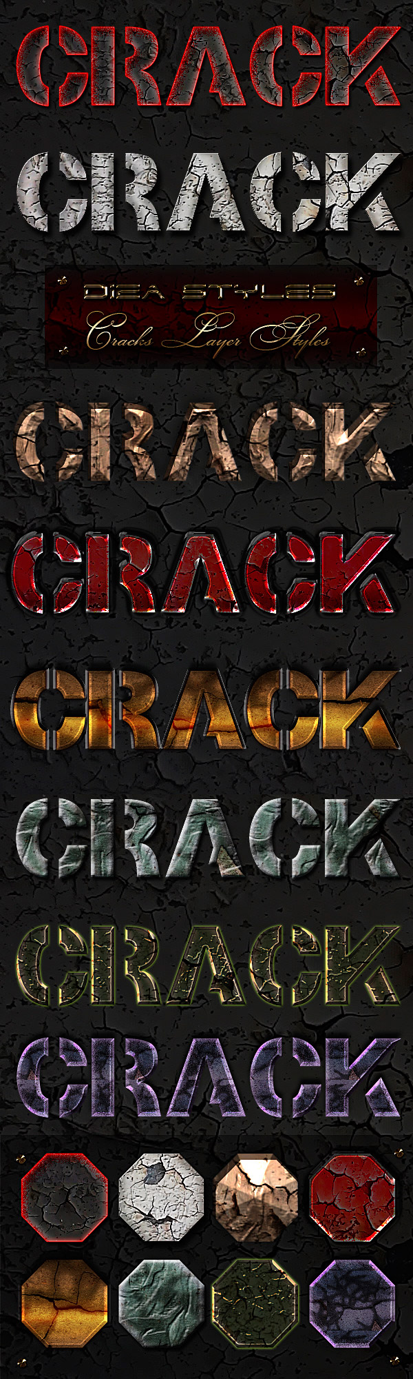 Стили для фотошоп - Трещины (Crack)