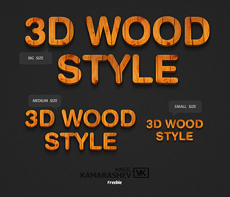 Стиль для фотошопа - 3D Wood
