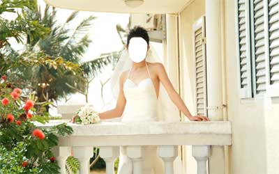 Шаблон для фото - Невеста на балконе