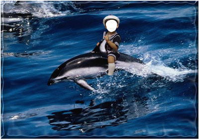 Шаблон для фото - На дельфине